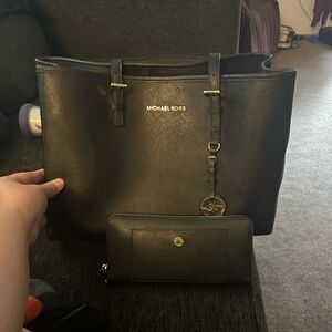 Michael Kors black purse and wallet